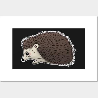 Cute hedgehog hand drawn walking to the left Posters and Art